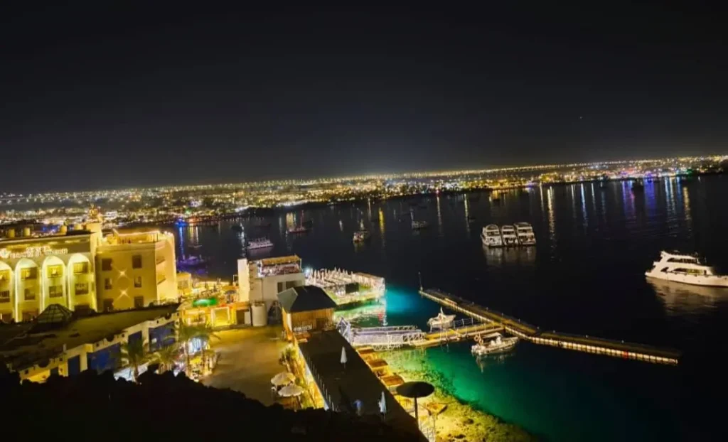 coast in Sharm El Sheikh in night